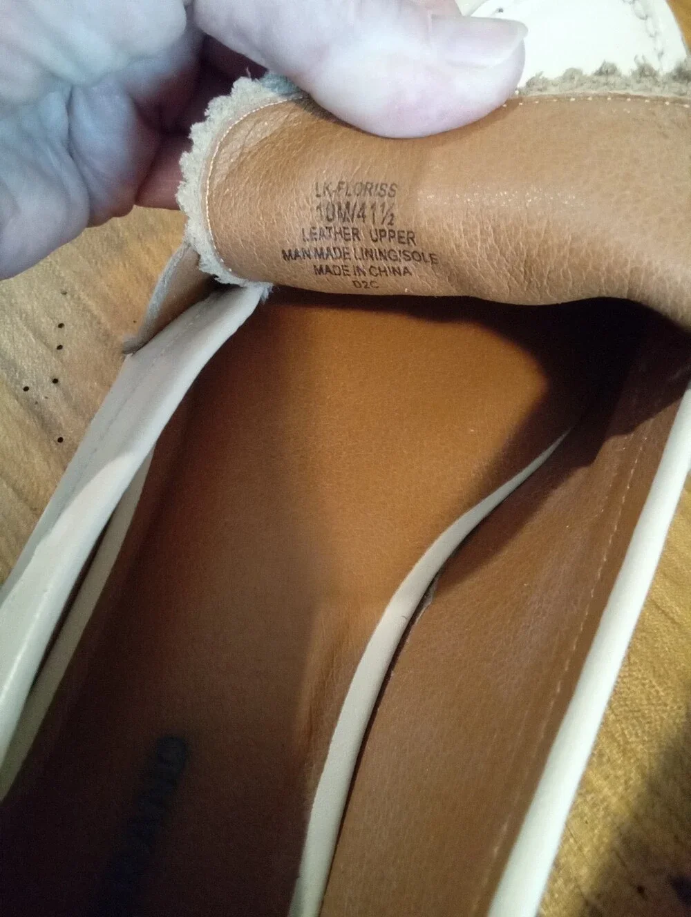 Lucky Brand Floriss Penny Loafer Sz 10 Cream Leather Slipon Shoe 1.5
